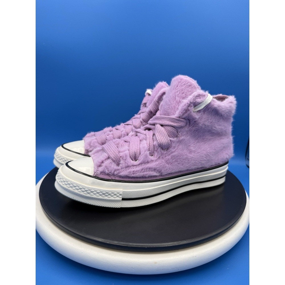 CONVERSE Chuck 70 Womens Sz 7.5 Faux Fur High Top Sneakers Amethyst Pink A13382C
